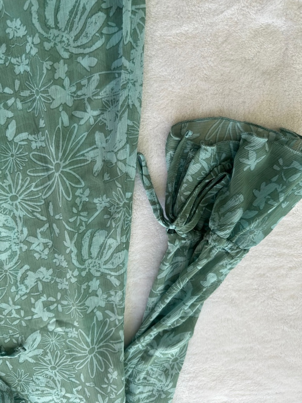 Wild Fable Teal Floral Kimono Chiffon Ethereal Boho Women’s Oversized Size S - Picture 8 of 9